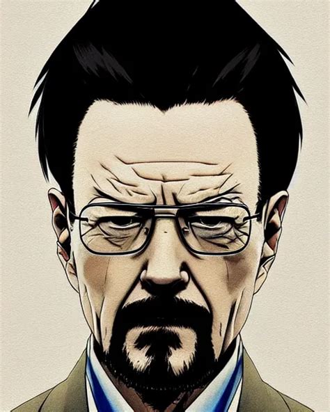 Portrait Anime Man As Walter White Fine Face Pretty Stable