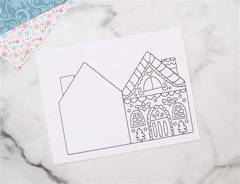 Gingerbread House Card (Free Printables) - The Best Ideas for Kids