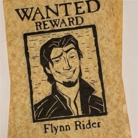 Flynn Rider Wanted Poster Etsy