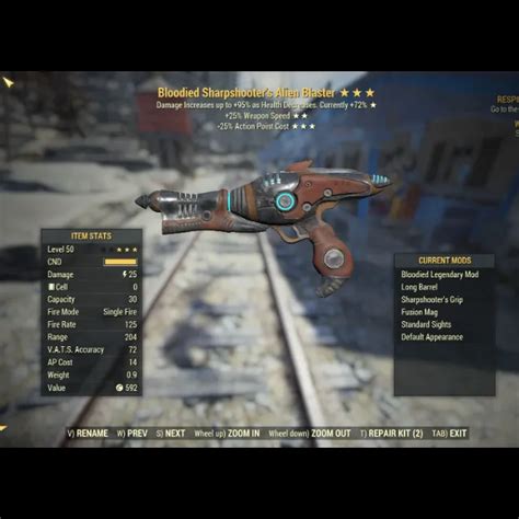 Bloodied Alien Blaster B2525 Fallout 76 Game Items Gameflip