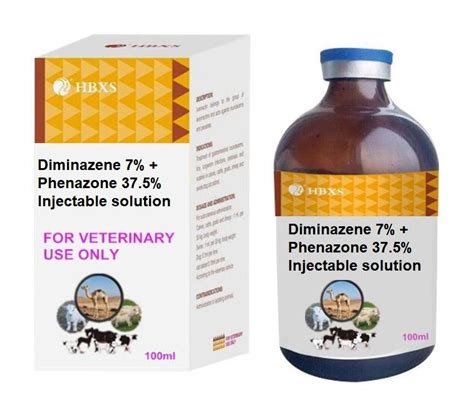 Diminazene 7% + Phenazone 37.5% Injectable Solution, Chinese Factory, GMP Certificate - China ...