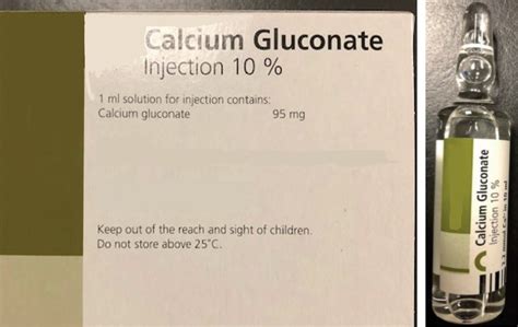 Calcium Gluconate Injection Packaging Type Box Packaging Size Ml