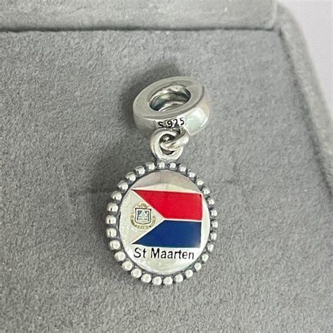 Pandora St Maarten Flag Exclusive Dangle Charm Pendant