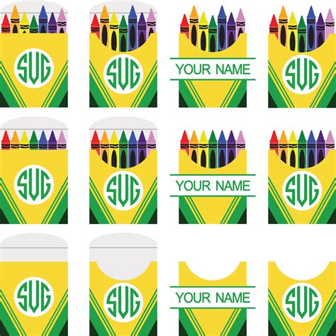 Crayon Svg Crayon Label Svg Pencil Svg Crayon Split Monogram Svg