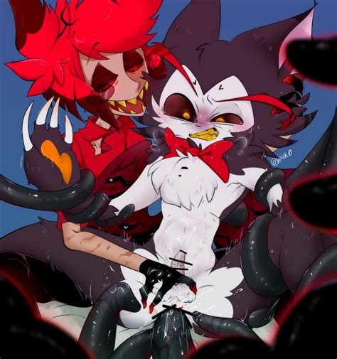 Rule 34 2boys Alastor Hazbin Hotel Anal Anal Sex Ass Balls Blush Bodily Fluids Bowtie Brown