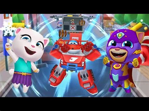 Super Wings Jett Run Vs Talking Tom Hero Dash Gold Run Up Gameplay