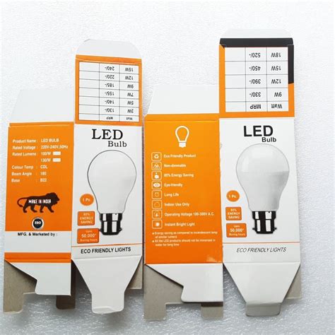 Rectangular Custom Printed 65 Mm LED Bulb Box At Rs 2 Piece In Thane