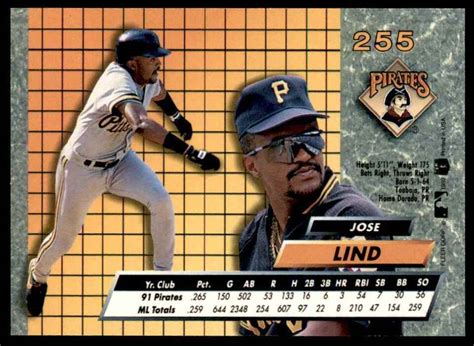 1992 Ultra Jose Lind Pittsburgh Pirates 255 EBay