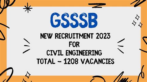 Gsssb Class New Recruitment Vacancies Notification