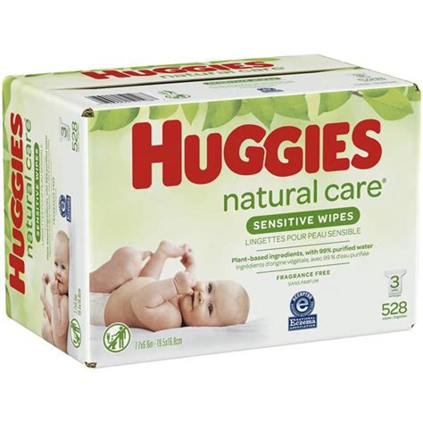 HUGGIES Natural Care Unscented Baby Wipes Sensitive 3 Refill Packs