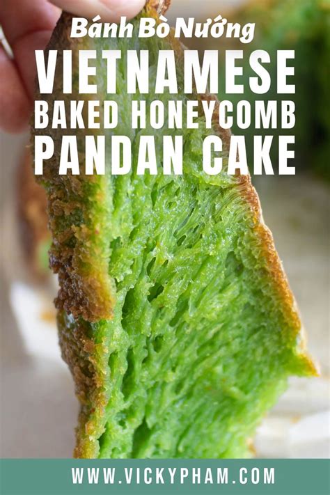 Vietnamese Baked Honeycomb Pandan Cake Bánh Bò Nướng Trứng Rễ Tre Lá Dứa In 2024 Asian