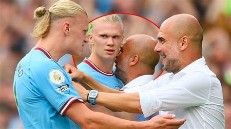 La Llamativa Reacci N De Haaland Cuando Guardiola Lo Abraz Al