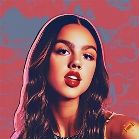 Young Olivia Rodrigo With 2000s Style Hair In Pop Art Photography On