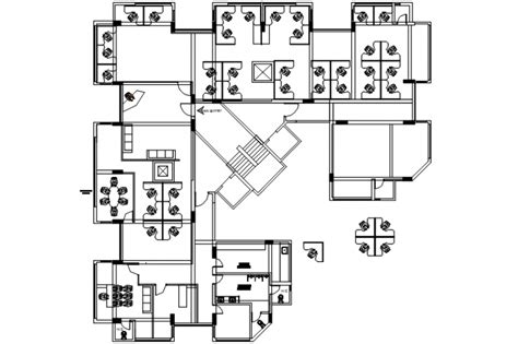 Floor Plan Of Office Building 2d View Cad Drawings Autocad Software File Cadbull