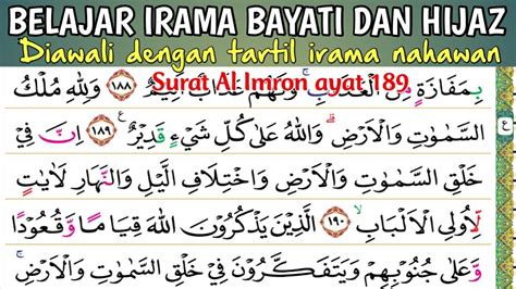 Belajar Irama Bayati Dan Hijaz Surah Al Imron Ayat Diawali Tartil