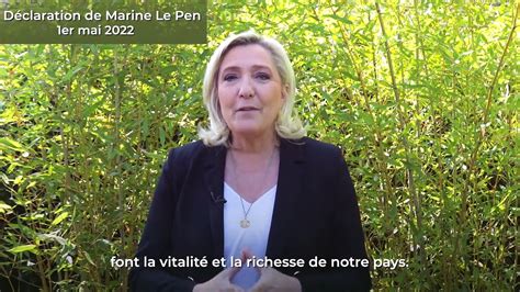 Absente Pour La Re Fois Des C L Brations Du Er Mai Marine Le Pen S