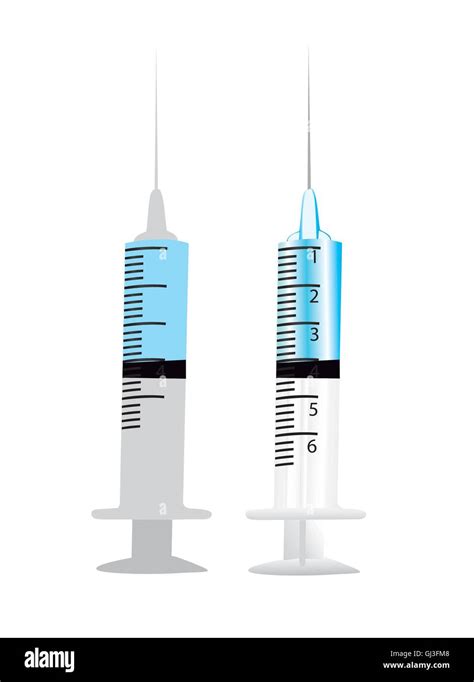 Illustrations Of Syringes 3d And Silhouette Vector Illustration Stock