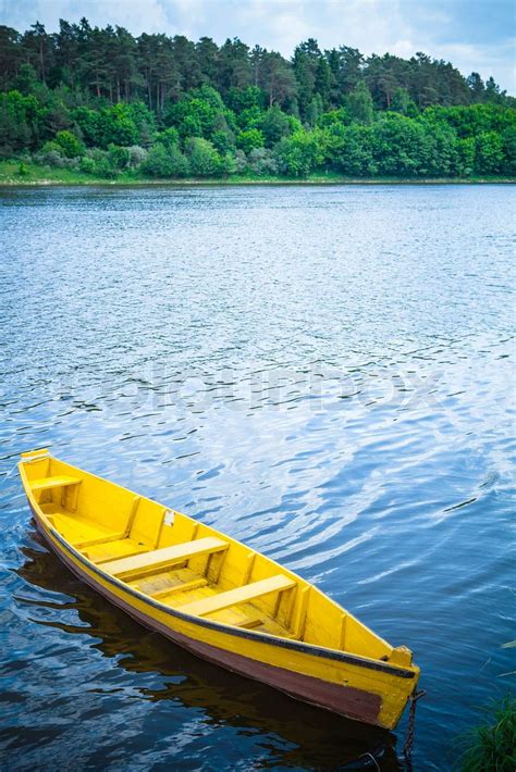 Boat In A River Stock Image Colourbox