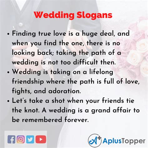 Wedding Slogans Unique And Catchy Wedding Slogans In English A Plus