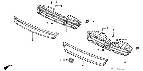 Honda Accord Molding Fr Grille Body Front 75120 SV7 A01 Norm