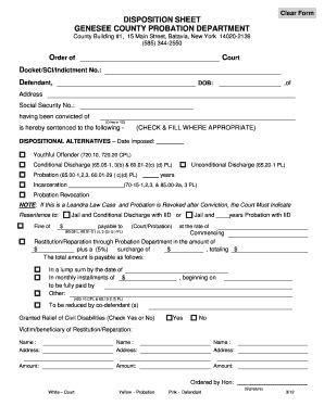 Fillable Online Co Genesee Ny Genesee County Probation Department Fax