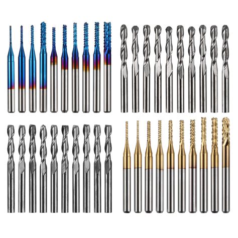 Genmitsu 40pcs End Mills Cnc Router Bits 18 Shank Cnc Cutter Milling