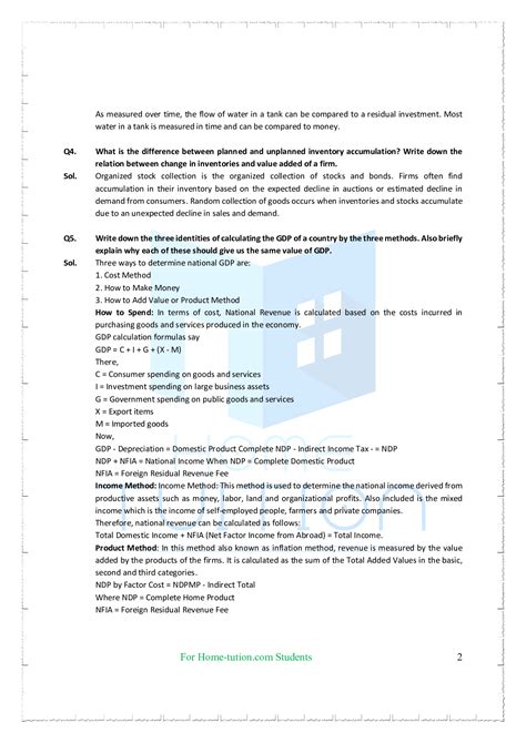 Ncert Solutions For Class 12 Micro Economics Chapter 2 National Income Accounting