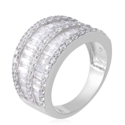 Lustro Stella Zirkonia Ring Silber Rhodiniert Ca Ct Shoplc