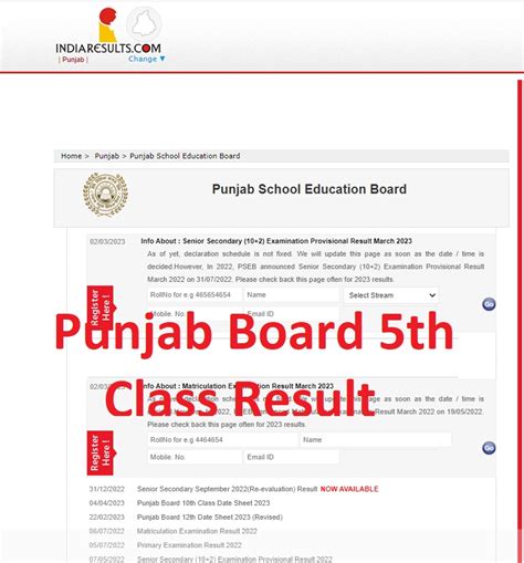 Punjab Board 5th Class Result 2024 Out PSEB V Topper List