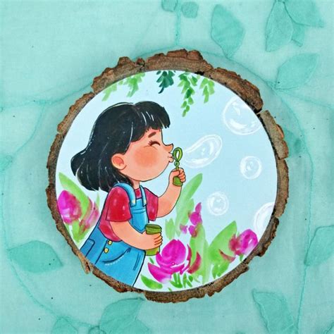 Quirky Kid Avatar Fridge Magnet Cute Fridge Magnets 4 Solid Mango Wood