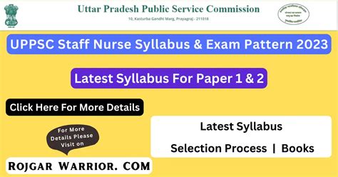 UPPSC Staff Nurse Syllabus Exam Pattern 2023 Complete Guide Rojgar