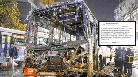 BEST Stops Plying Fleet Of 400 CNG Buses Third Bus Catches Fire In A