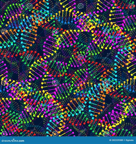 Seamless Pattern Of Dna Molecules Biochemistry Health Stock