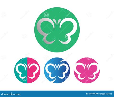 Vector Butterfly Conceptual Simple Colorful Icon Logo Stock