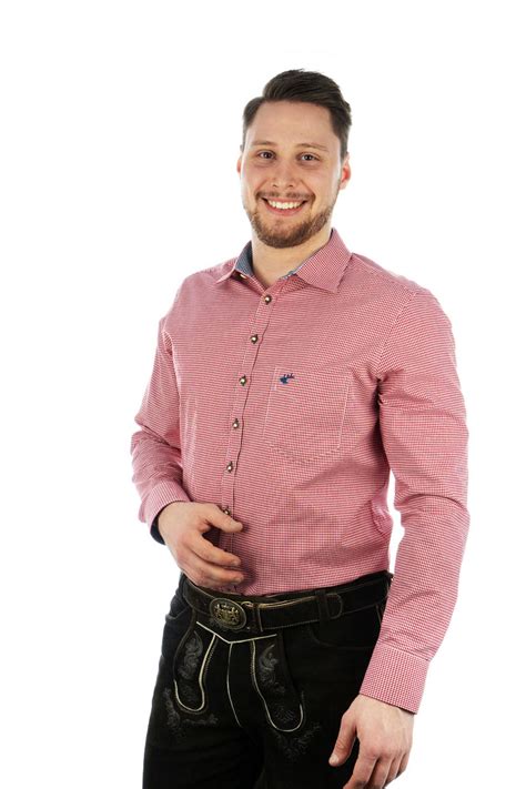 Der Hingucker Os Trachten Hemd Trachtenhemd Langarm Slim Fit Rot