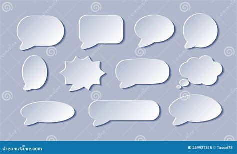 White Blank Paper Speech Bubbles Set Cloud Bubbles Speech Different