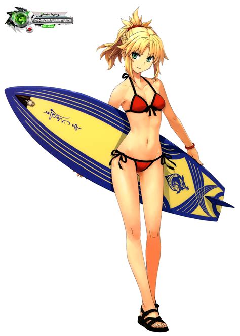 Fate Grand Order Mordred Sexy Bikini Ex Surfer Hd Render Ors Anime