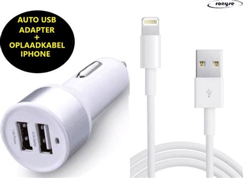 Auto Oplader Oplaadkabel En USB Auto Adapter Geschikt Voor IPhone