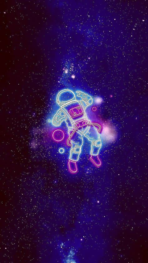 Download Space Aesthetic Neon Astronaut Wallpaper | Wallpapers.com