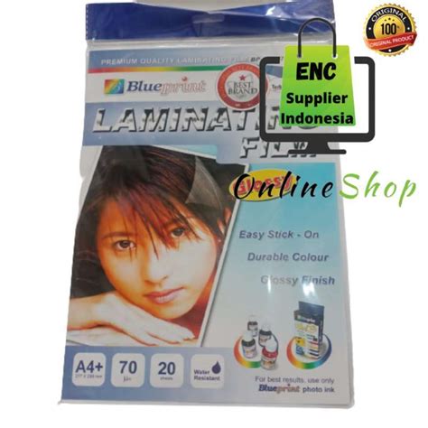 Jual Enc Kertas Laminating Film A4 GLOSSY Blueprint Per Pak Kemasan