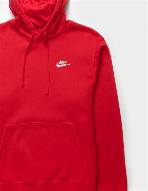 Nike Sportswear Club Fleece Mens Pullover Hoodie Red Tillys