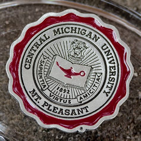 Central Michigan University Seal Glass Paperweight The Cmu Bookstore