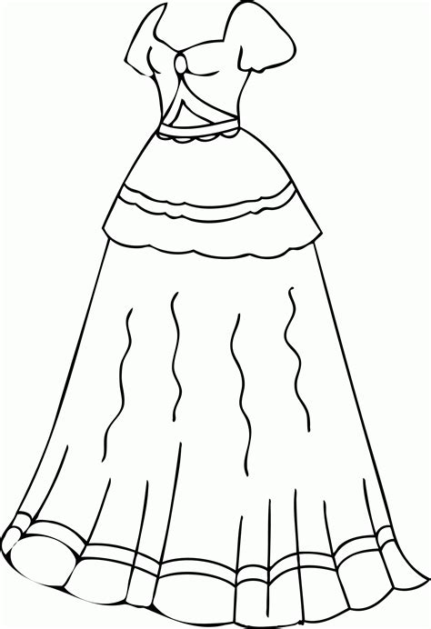 Free Wedding Dress Coloring Pages - coloringpage.one