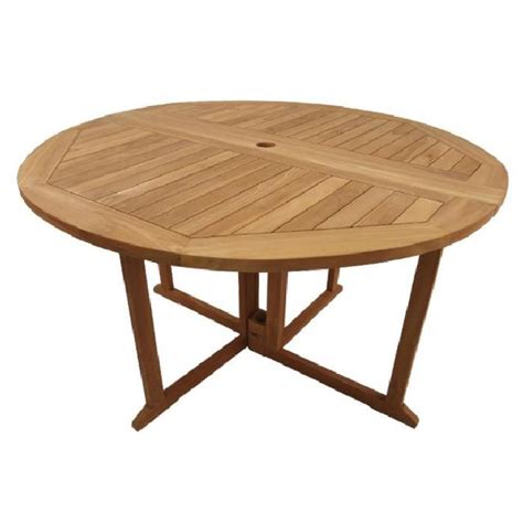 Table pliante ronde en teck Ecograde Domingue ø 120 cm Achat Vente