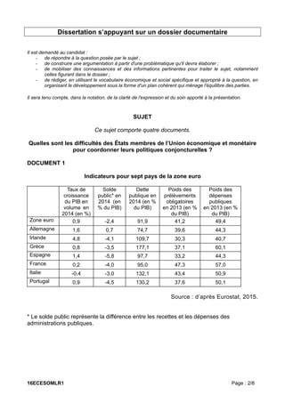 Sujet Du Bac Ses Pdf T L Chargement Gratuit