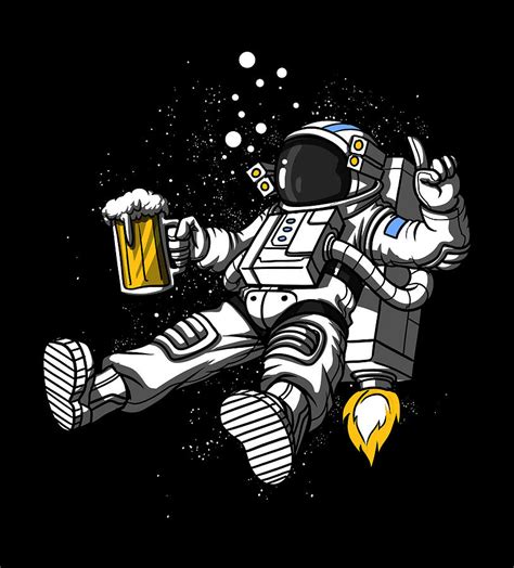 Space Astronaut Beer Party Digital Art by Nikolay Todorov - Fine Art America