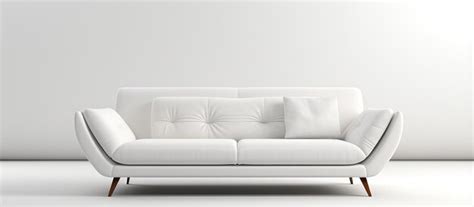 Premium Photo Contemporary White Suede Couch Isolated On White