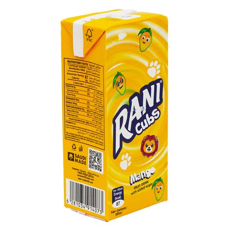 Rani Cubs Mango Fruit Drink Tetra Pack 27 X 185 Ml Online At Best Price Fruit Drink Tetra