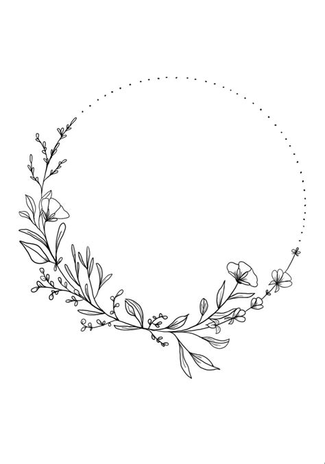 Diy Line Art On Procreate Flower Circle Flower Border Flower Frame