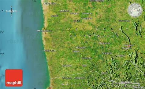 Satellite Map of Kurunegala